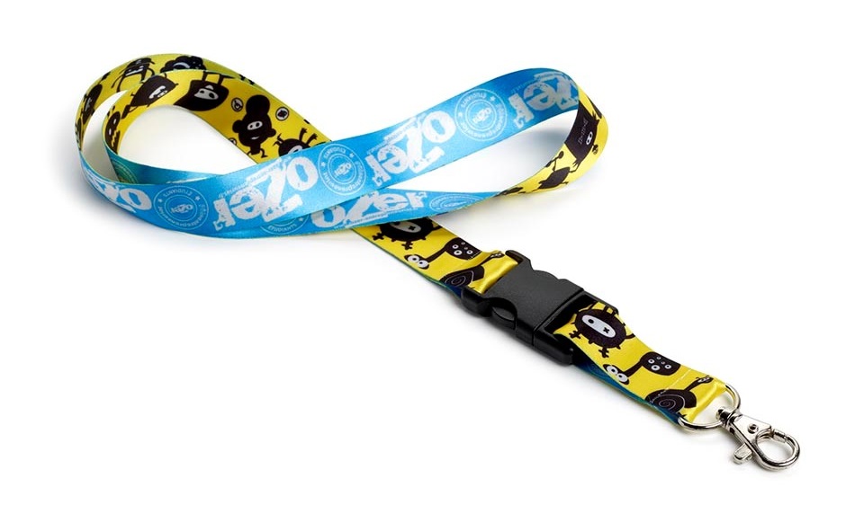 Lanyards con mosquetón y click-clack personalizados a color