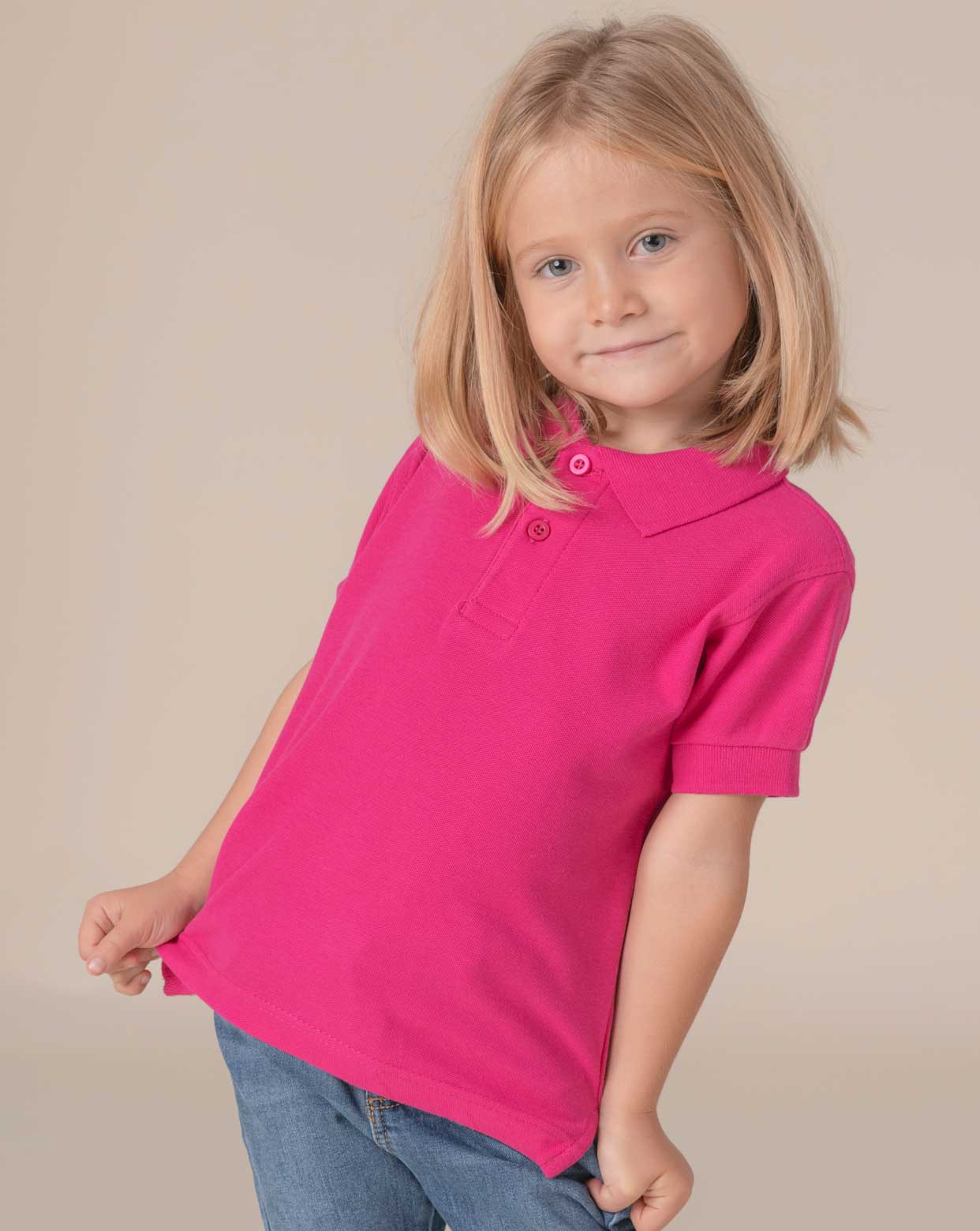 Polo fucsia niño sales