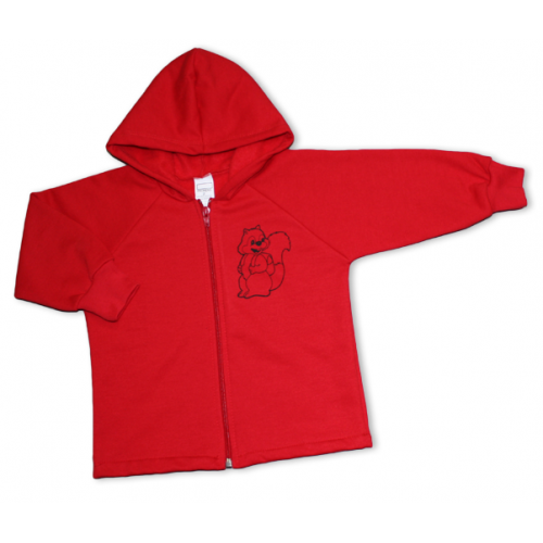 Chándal escolar guardería personalizado rojo con capucha y cremallera - Uniformes guardería Pronens