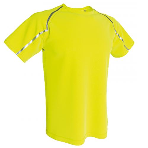 camiseta técnica deportiva Reflectante personalizada amarillo flúor