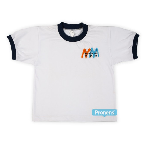 Fabricante de camisetas escolares de algodón con manga corta personalizadas para uniformes escolares de colegios y clubs deportivos.
