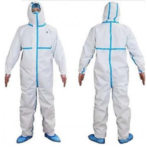 Disposable protective coverall with hood EN 13034 Type 6 Chemical risks. EN 14126 Type 6-B Biological hazards