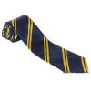 Fabricant textile de cravates scolaires personnalisées bleu avec bande jaune