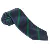 Fabricant textile de cravates scolaires personnalisées bleu marine avec bande vertes