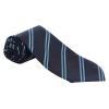 Fabricant textile de cravates scolaires personnalisées bleu marine avec bande bleu ciel