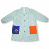 Batas escolares personalizadas para colegios vichí raya verde bolsillos contrastados azulón y naranja