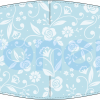 Masque barrière lavable imperméable bleu à fleurs blanches Réf.03.130011 - AFNOR SPEC S76-001