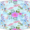 Masque barrière lavable imperméable bleu avec fleurs Réf.03.130017 - AFNOR SPEC S76-001