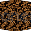 Masque barrière lavable impermeable noir roses dorées Réf.03.130047 - AFNOR SPEC S76-001