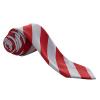 Fabricant textile de cravates scolaires personnalisées blanc avec bande rouge