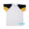 Camiseta blanca mangas ranglan bicolor - Fabricante uniformes escolares y camisetas escolares personalizadas
