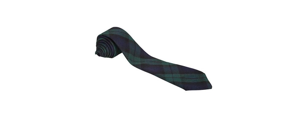 Fabricant textile de cravates scolaires personnalisées marine avec tartan vert