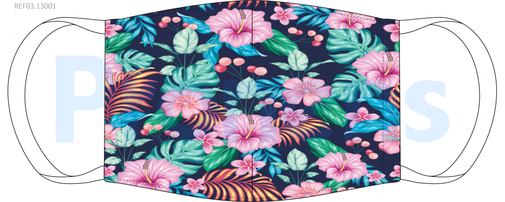 Manufacturer of Face Covering mask CWA17553 tropical print Ref.03.13002