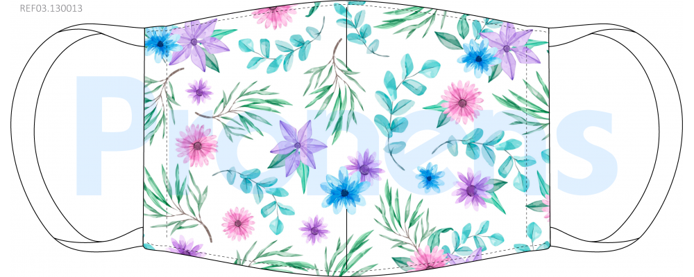 Manufacturer of Face Covering mask CWA17553 Ref.03.130013 white flowers