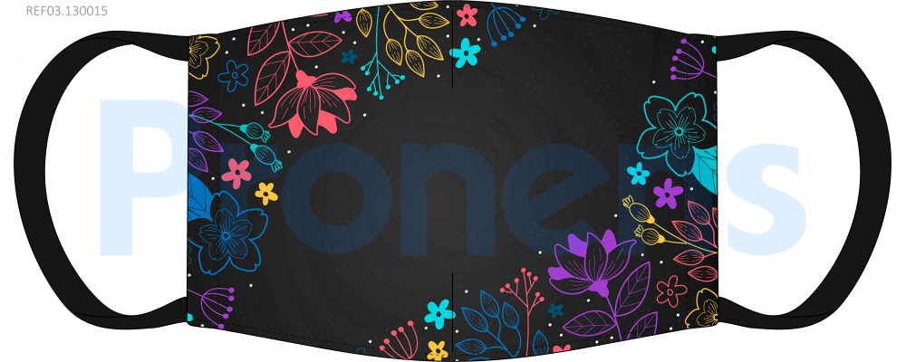 Manufacturer of Face Covering mask CWA17553 Ref.03.130015 black flowers