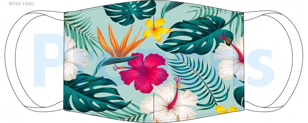 Fabricant de Masque barrière lavable Tropical Ref.03.13002 - AFNOR SPEC S76-001