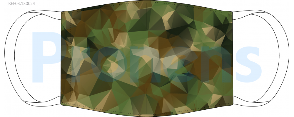 Masque barrière lavable imperméable camouflage Réf.03.130024 - AFNOR SPEC S76-001