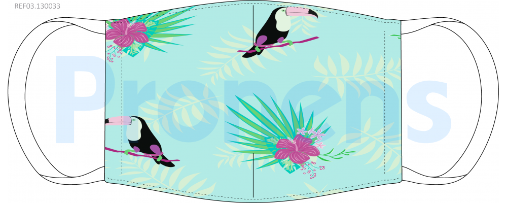 Masque barrière lavable Toucan Réf.03.130033 - AFNOR SPEC S76-001