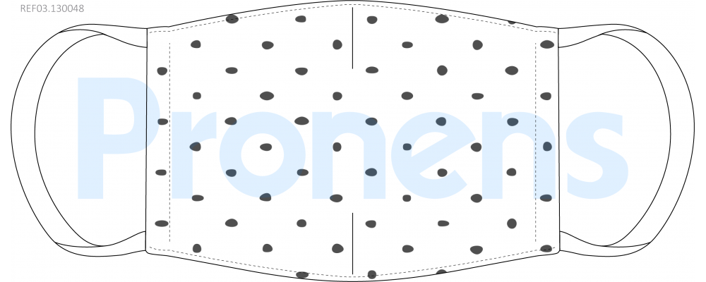Masque barrière lavable blanc avec étoiles Réf.03.130048 - AFNOR SPEC S76-001