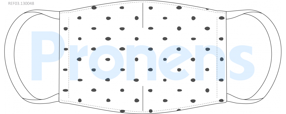 Fabricante mascarilla higiénica lavable blanca topos negros Ref.03.130048 - Mascarillas higiénicas Pronens UNE0065