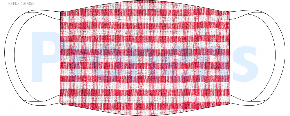 Masque barrière lavable vichy rouge Réf.03.130053 - AFNOR SPEC S76-001