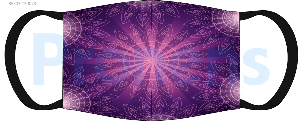 Masque barrière Mandala lila Réf.03.130073 - AFNOR SPEC S76-001