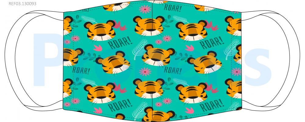 Face Covering mask washable for children CWA 17553 Ref.03.130093 tigers