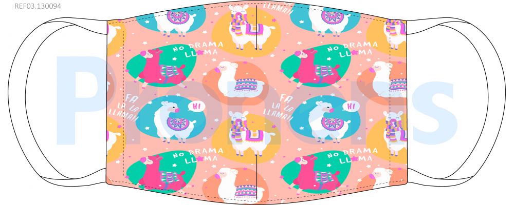 Face Covering mask washable for children CWA 17553 Ref.03.130094 llama