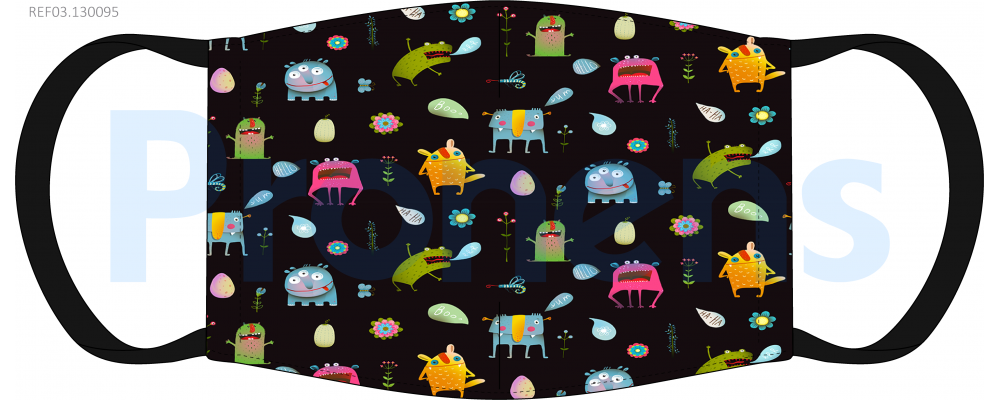Face Covering mask washable for children CWA 17553 Ref.03.130095 monsters