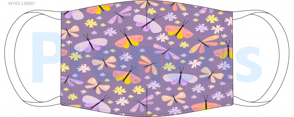 Face Covering mask washable CWA 17553 Ref.03.130097 butterflies
