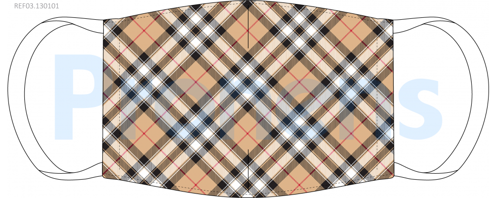 Face Covering mask washable CWA 17553 Ref.03.130101 beige tartan