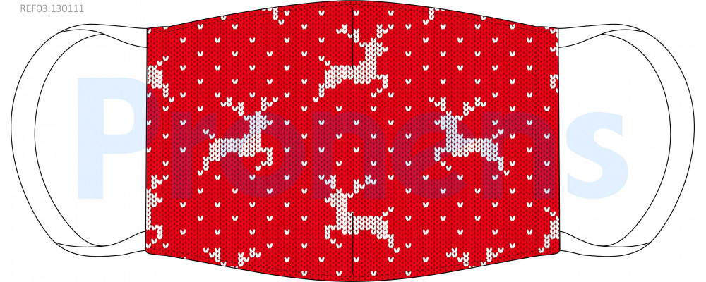 Face Covering mask washable CWA 17553 Ref.03.130111 red reindeer sweater