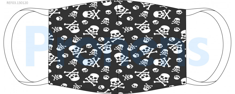 Face Covering mask washable CWA 17553 Ref.03.130120 skull