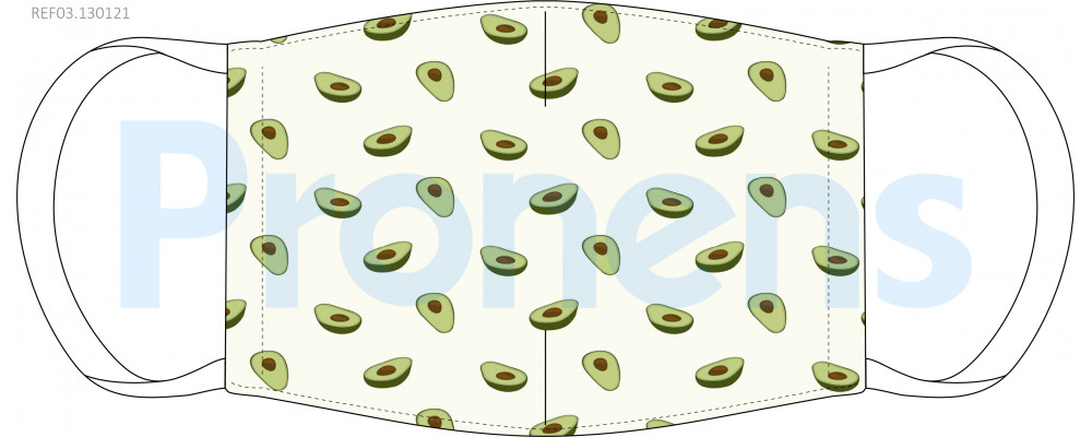 Face Covering mask washable CWA 17553 Ref.03.130121 avocados