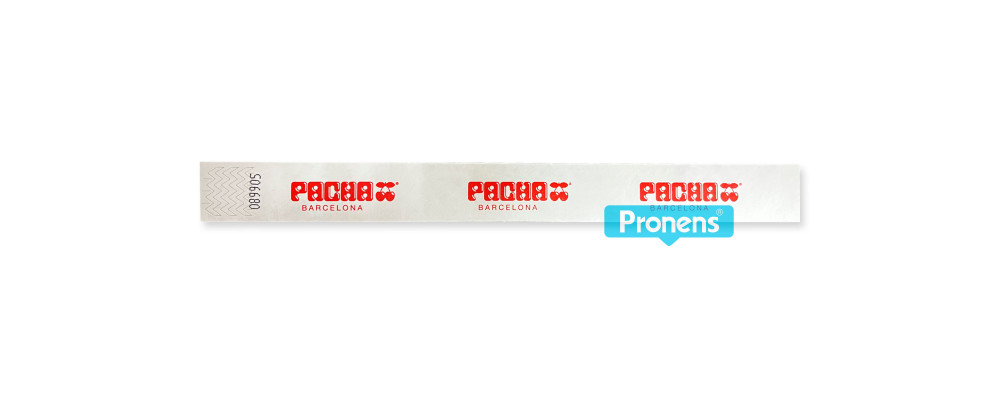 Fabricante de pulseras económicas papel irrompible Tyvek personalizadas para control de acceso discotecas Pacha