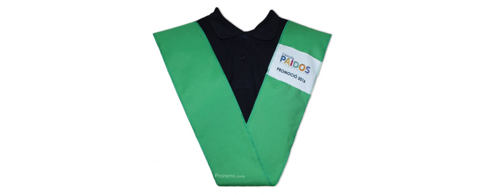 Fabricante bandas graduación personalizadas con parche verde