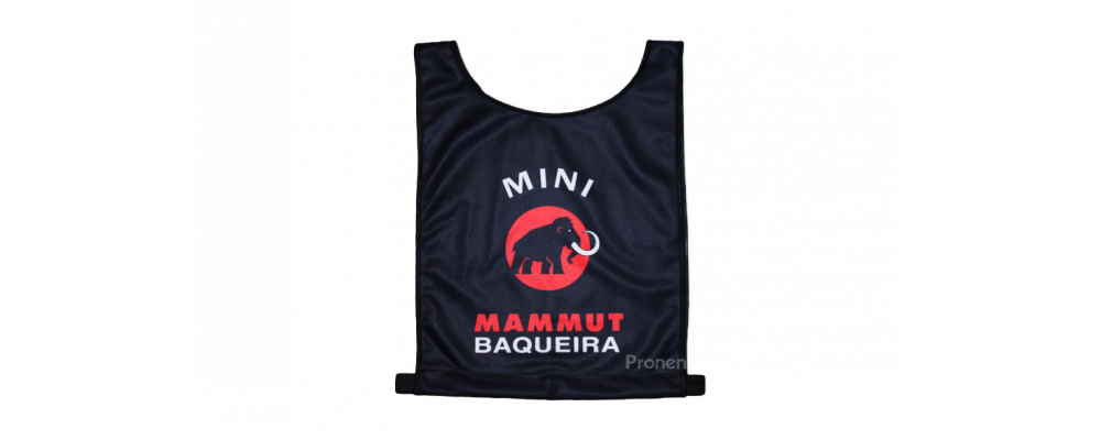 Fabricante peto dorsal esquí infantil Mammut Baqueira Beret - Chaleco peto de esquí personalizado