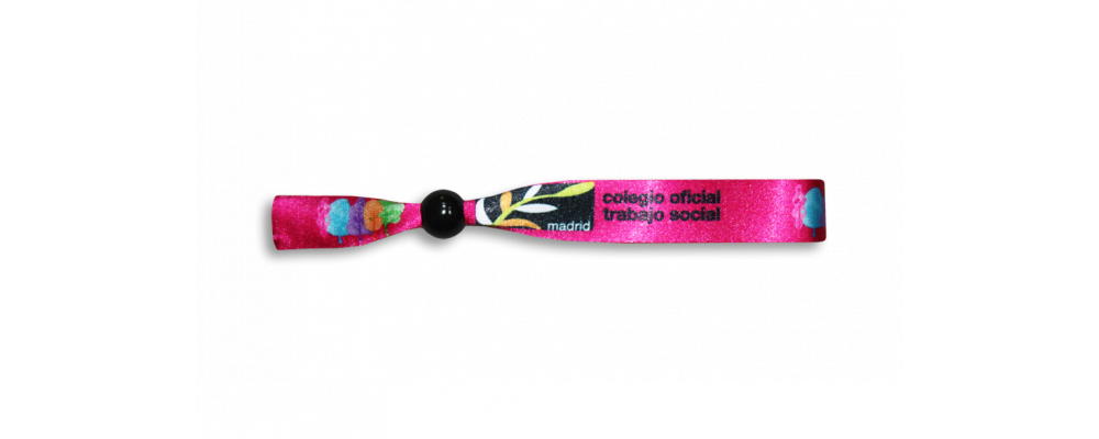 Fabricante pulsera de tela personalizada y regulable para Colegio Oficial Trabajo Social - Pulseras tela personalizadas Pronens