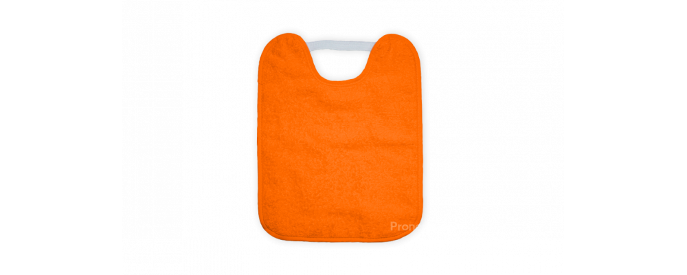 Fabricante babero infantil de máxima calidad con goma al cuello y forro eva color Naranja