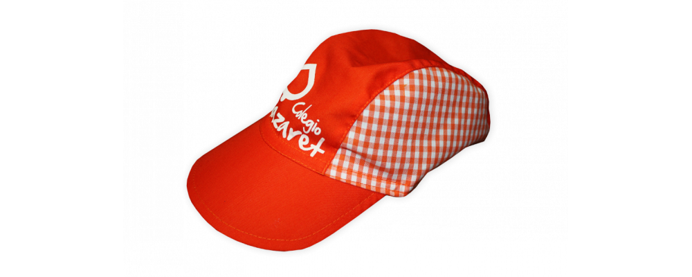Fabricante de gorras escolares infantiles de tela personalizadas para colegios, escuelas infantiles y guarderías - Gorras escolares vichí naranja  Pronens