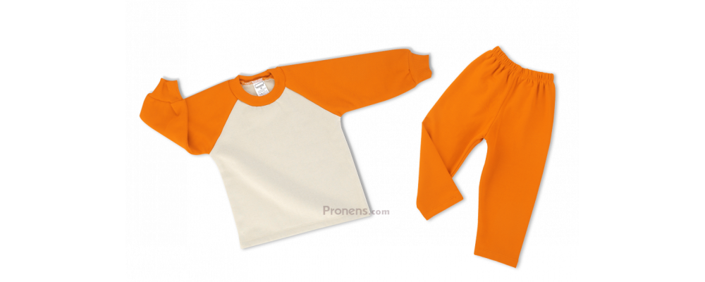 Chándal escolar Modelo Promoción Naranja - PRONENS, Fabricante textil de chandals escolares para colegios, guarderías y escuelas infantiles