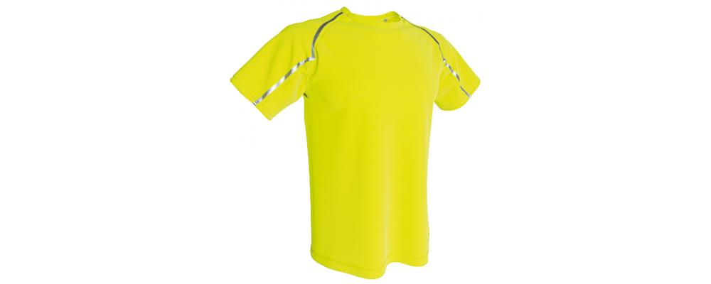 camiseta técnica deportiva Reflectante personalizada amarillo flúor