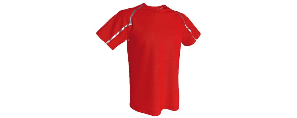 camiseta técnica deportiva Reflectante personalizada rojo