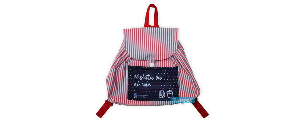 Mochila infantil escolar de tela personalizada para las escuelas infantiles públicas de Mislata