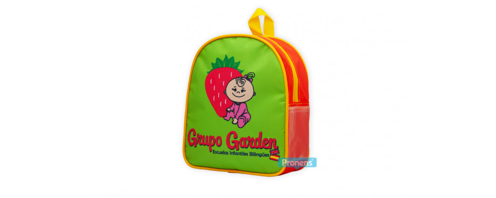 Fabricante mochilas escolares guardería personalizadas para guardería escuela infantil Grupo Garden Madrid