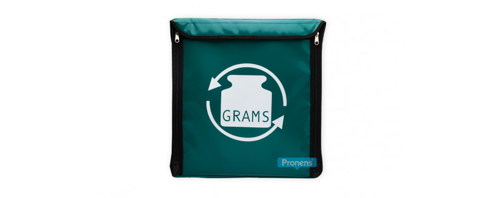 frontal mochilas smart delivery personalizadas para reparto de paquetería - Smart delivery bag Grams