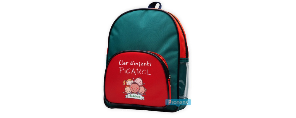 Fabricante Mochilas escolares de nylon personalizadas con bolsillo exterior para Llar d'infants Picarol