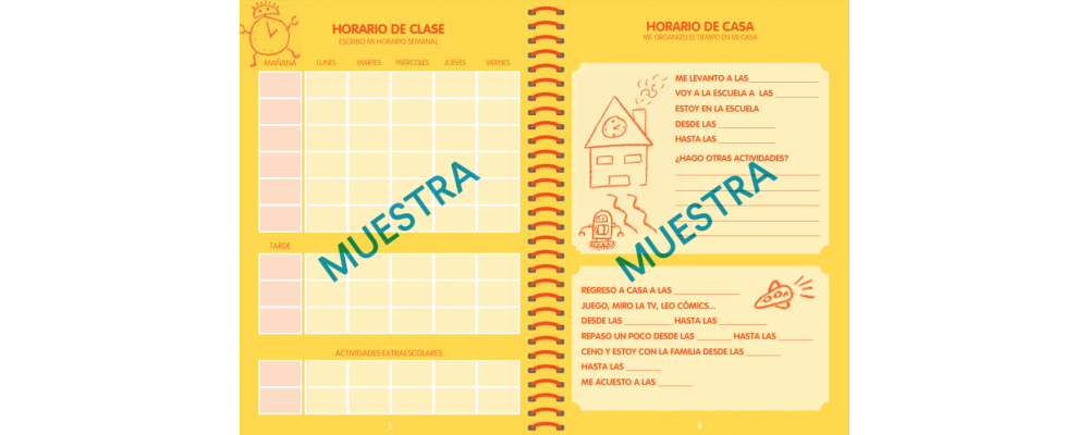 Agenda escolar infantil personalizada para escuelas infantiles y colegios segundo ciclo educación infantil - horario