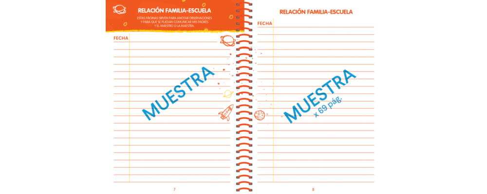 Agenda escolar infantil personalizada para escuelas infantiles y colegios segundo ciclo educación infantil - relación familia - escuela