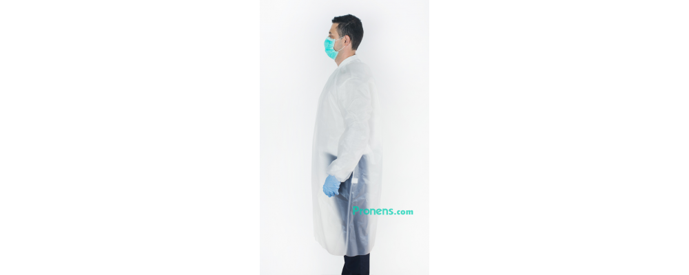 Lateral bata sanitaria impermeable y lavable - Batas impermeables para hospitales Pronens